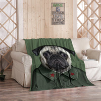 HKM-480275 Flannel Blanket with Cartoon Anime Print - Soft Polyester Fiber for Air Conditioning and Comfort