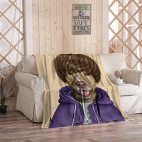 HKM-480275 Flannel Blanket with Cartoon Anime Print - Soft Polyester Fiber for Air Conditioning and Comfort