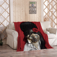 HKM-480275 Flannel Blanket with Cartoon Anime Print - Soft Polyester Fiber for Air Conditioning and Comfort