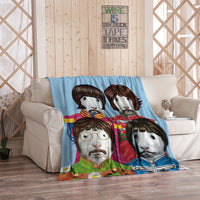 HKM-480275 Flannel Blanket with Cartoon Anime Print - Soft Polyester Fiber for Air Conditioning and Comfort