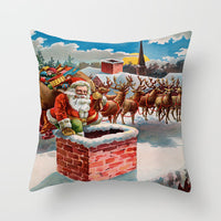 HKM-480339 Christmas Decorative Cushion Cover - 45x45 cm Polyester Pillow Cover for Living Room and Bedroom