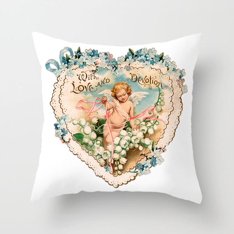 HKM-480339 Christmas Decorative Cushion Cover - 45x45 cm Polyester Pillow Cover for Living Room and Bedroom