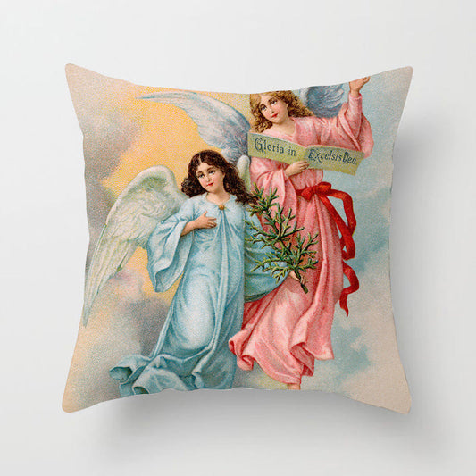 HKM-480339 Christmas Decorative Cushion Cover - 45x45 cm Polyester Pillow Cover for Living Room and Bedroom