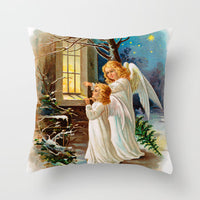 HKM-480339 Christmas Decorative Cushion Cover - 45x45 cm Polyester Pillow Cover for Living Room and Bedroom