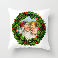 HKM-480339 Christmas Decorative Cushion Cover - 45x45 cm Polyester Pillow Cover for Living Room and Bedroom