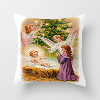 HKM-480339 Christmas Decorative Cushion Cover - 45x45 cm Polyester Pillow Cover for Living Room and Bedroom