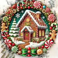 HKM-480403 Christmas Gingerbread Man Wooden Door Sign for Seasonal Decor and Home Styling