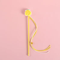 HKM-480595 Funny Cat Stick with Sounding Bells and Fruit-Shaped Tassels for Boredom Relief