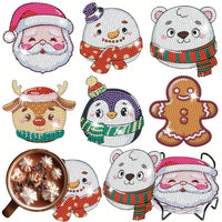 HKM-480915 Christmas Cartoon Diamond Art Painting Garden Stakes and DIY Full Drill Kits for Home Decor