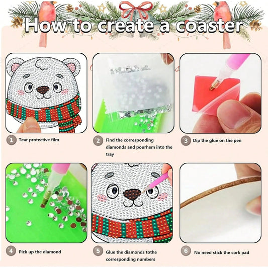 HKM-480915 Christmas Cartoon Diamond Art Painting Garden Stakes and DIY Full Drill Kits for Home Decor