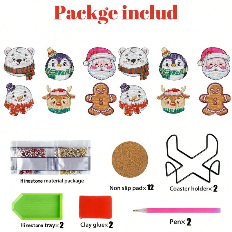 HKM-480915 Christmas Cartoon Diamond Art Painting Garden Stakes and DIY Full Drill Kits for Home Decor