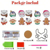 HKM-480915 Christmas Cartoon Diamond Art Painting Garden Stakes and DIY Full Drill Kits for Home Decor