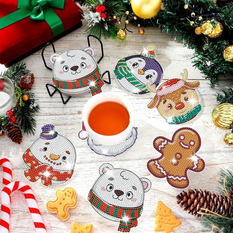 HKM-480915 Christmas Cartoon Diamond Art Painting Garden Stakes and DIY Full Drill Kits for Home Decor
