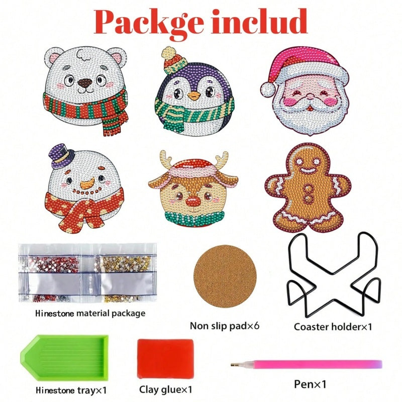 HKM-480915 Christmas Cartoon Diamond Art Painting Garden Stakes and DIY Full Drill Kits for Home Decor
