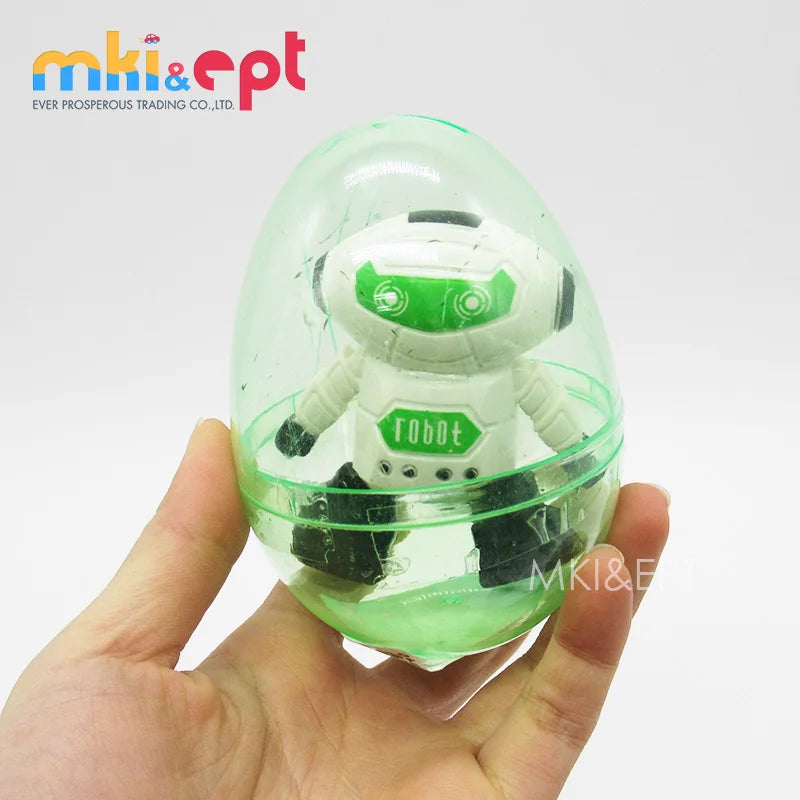 HKM-480915 Super Surprise Wind-Up Robot Capsule Toy for Kids, Fun Mini Robot Eggs