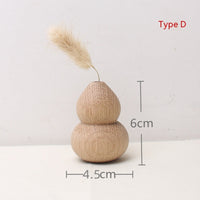 HKM-481043 Japanese Style Solid Wood Vase for Dried Flowers – White Oak Decorative Ornament
