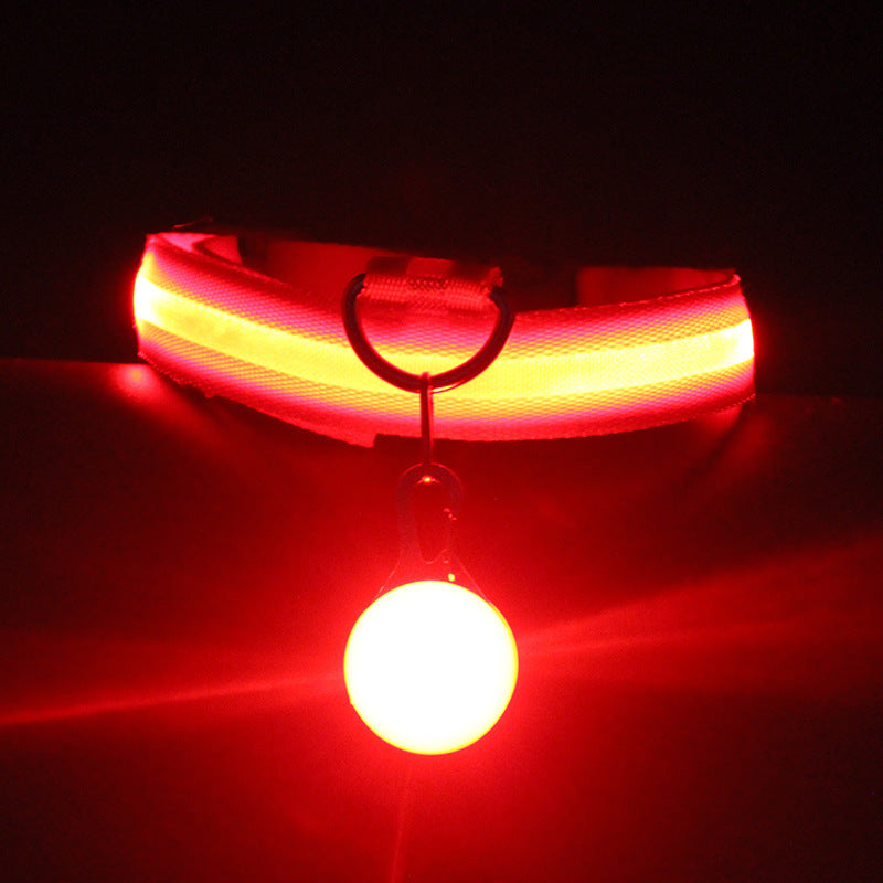 HKM-481107 Luminous Dog Collar with Three Flashing Modes in Multiple Colors