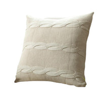 HKM-481235 Cozy Braided Throw Pillowcase in Solid Color - Cotton, 45x45cm