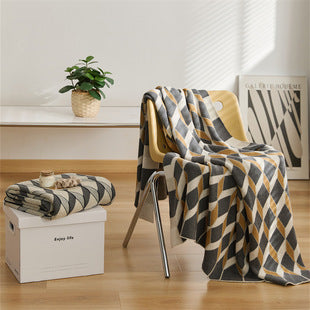 HKM-481235 Cozy Braided Throw Pillowcase in Solid Color - Cotton, 45x45cm