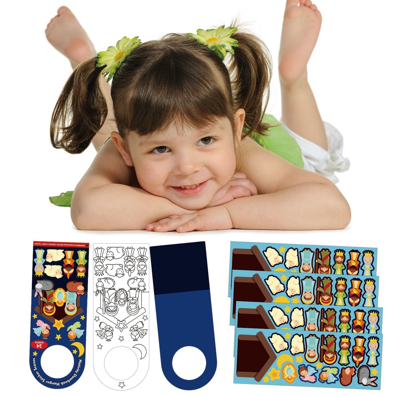 HKM-481235 Handmade Children's Christmas DIY Cartoon Scene Stickers Set