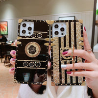 HKM-481363 Luxury Glitter Back Cover Case for Samsung with Rhinestones and TPU+PC Material
