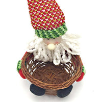 HKM-481555 Christmas Themed Storage Basket - Santa, Snowman, Elk Designs in Bamboo and Cloth