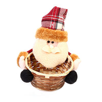 HKM-481555 Christmas Themed Storage Basket - Santa, Snowman, Elk Designs in Bamboo and Cloth
