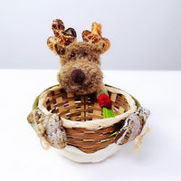 HKM-481555 Christmas Themed Storage Basket - Santa, Snowman, Elk Designs in Bamboo and Cloth