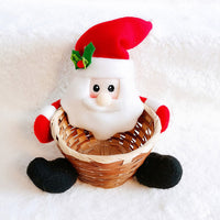 HKM-481555 Christmas Themed Storage Basket - Santa, Snowman, Elk Designs in Bamboo and Cloth
