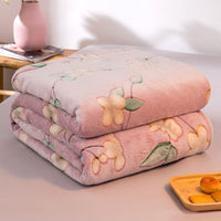 HKM-481683 Flannel Snowflake Velvet Blanket - Soft Fleece for All Seasons