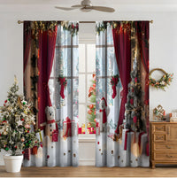 HKM-481811 3D Printed Christmas Curtains for Modern Spaces - Enhanced Sunshade, Polyester, Various Designs