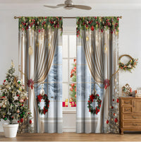 HKM-481811 3D Printed Christmas Curtains for Modern Spaces - Enhanced Sunshade, Polyester, Various Designs