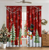 HKM-481811 3D Printed Christmas Curtains for Modern Spaces - Enhanced Sunshade, Polyester, Various Designs