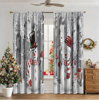 HKM-481811 3D Printed Christmas Curtains for Modern Spaces - Enhanced Sunshade, Polyester, Various Designs