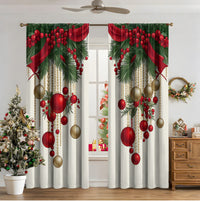 HKM-481811 3D Printed Christmas Curtains for Modern Spaces - Enhanced Sunshade, Polyester, Various Designs