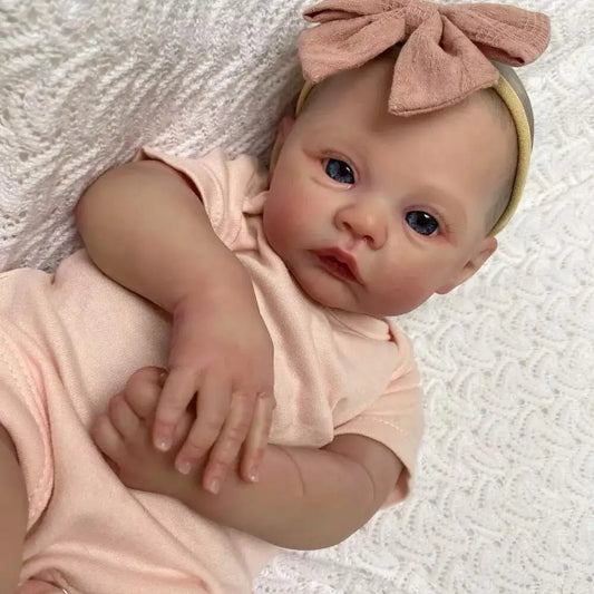 HKM-481939 Lifelike Silicone Reborn Baby Doll - Realistic Handmade Newborn Toy for Girls Ages 0-14 Years