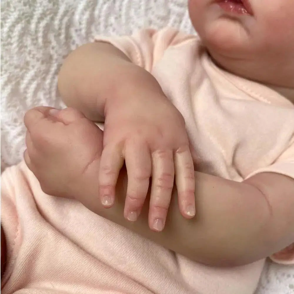 HKM-481939 Lifelike Silicone Reborn Baby Doll - Realistic Handmade Newborn Toy for Girls Ages 0-14 Years