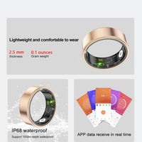 HKM-481939 Smart Health Tracking Ring for Fitness, Sleep, Heart Rate, and Blood Oxygen Monitoring - Waterproof & Comfortable Wear for Men and Women