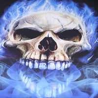 HKM-482067 Blue Flame Skull 3-Piece Bedding Set in Polyester
