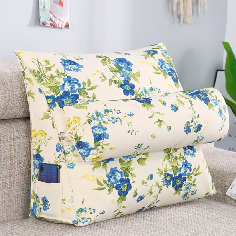 HKM-482067 Removable and Washable Bay Window Back Cushion with Floral Patterns and Headrest