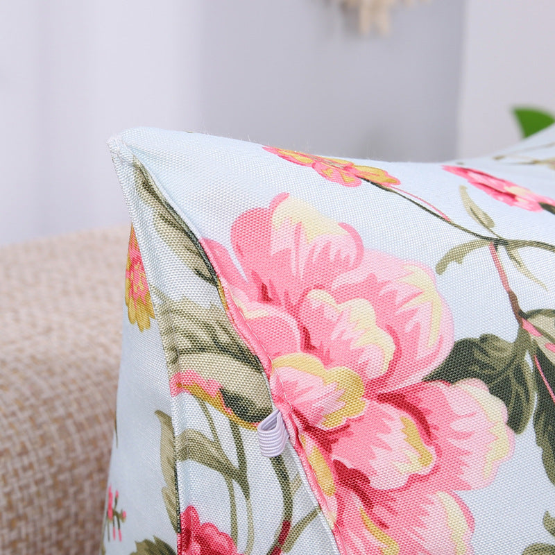 HKM-482067 Removable and Washable Bay Window Back Cushion with Floral Patterns and Headrest
