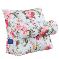 HKM-482067 Removable and Washable Bay Window Back Cushion with Floral Patterns and Headrest