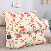 HKM-482067 Removable and Washable Bay Window Back Cushion with Floral Patterns and Headrest