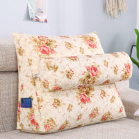 HKM-482067 Removable and Washable Bay Window Back Cushion with Floral Patterns and Headrest