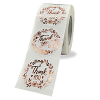 HKM-482131 Gold Foil White Paper Labels for Stylish Business Packaging - 500 Sheets