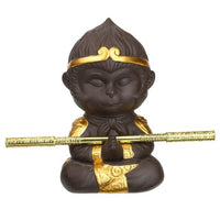 HKM-482195 Chinese Purple Clay Kung Fu Tea Pet Monkey King Decoration for Home and Tea Tray
