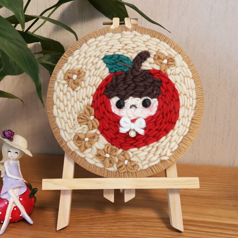 HKM-482259 DIY Embroidery Material Kit - Boyfriend, Girlfriend, Pineapple, Strawberry, and Apple Patterns with Stretch Options