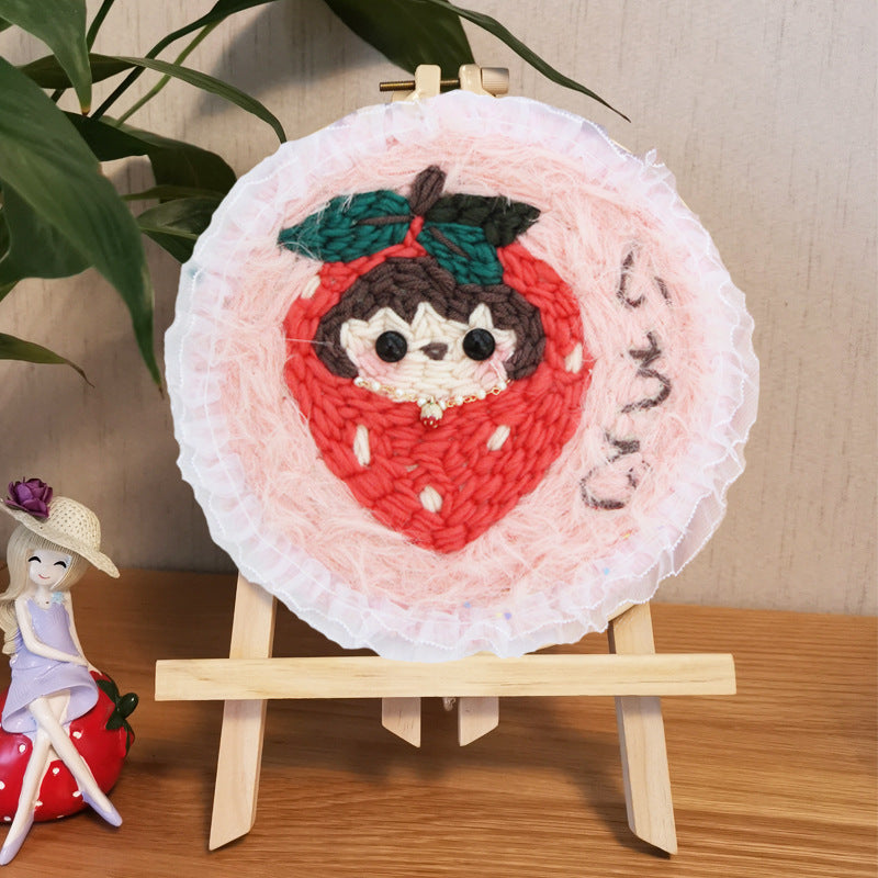HKM-482259 DIY Embroidery Material Kit - Boyfriend, Girlfriend, Pineapple, Strawberry, and Apple Patterns with Stretch Options