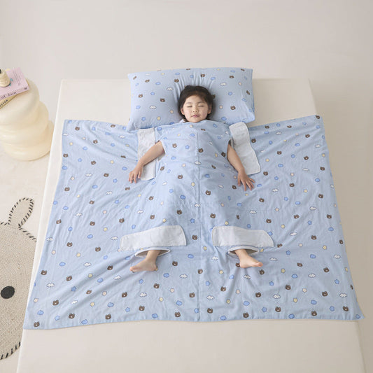 HKM-482259 Multifunctional Anti-Kick Summer Sleeping Bag Cover Blanket with Pillows - Multiple Sizes and Colors Available