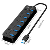HKM-482323 7-Port USB 3.0 Hub with External Power Supply for High-Speed Connectivity